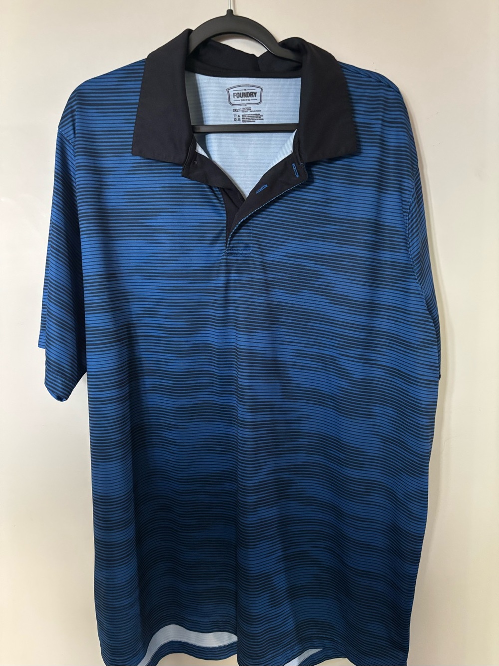 The Foundry Supply Co. Men’s Blue Striped Polo Shirt